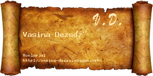 Vasina Dezső névjegykártya